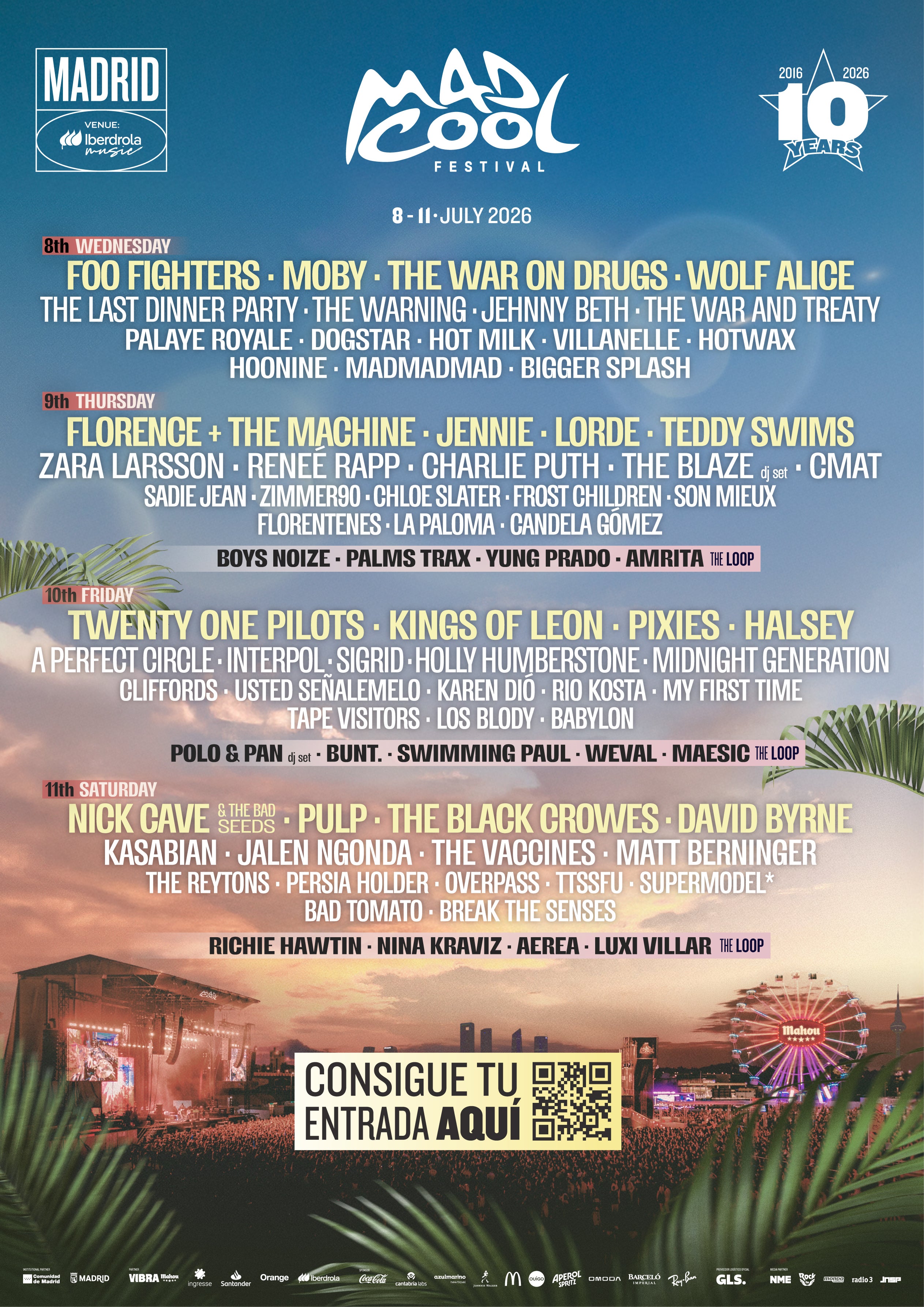 Mad Cool celebra su décimo aniversario con un cartel más diverso, más comodidad para el público y la vista puesta en el futuro Mad Cool celebra su décimo aniversario con un cartel más diverso, más comodidad para el público y la vista puesta en el futuro