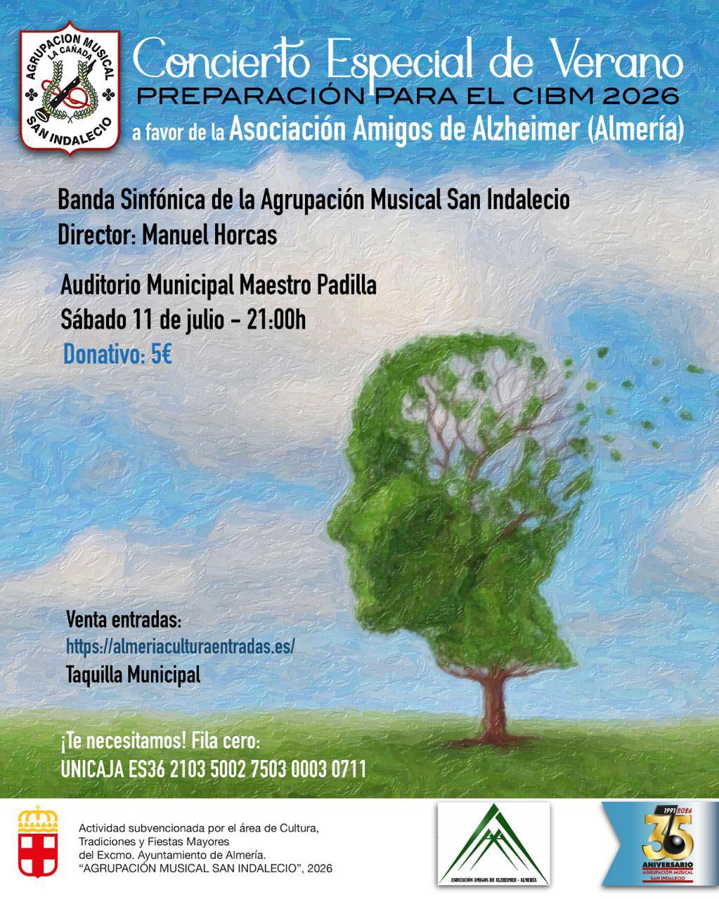 La música se vuelca con el Alzheimer en un concierto solidario de la Agrupación San Indalecio La música se vuelca con el Alzheimer en un concierto solidario de la Agrupación San Indalecio