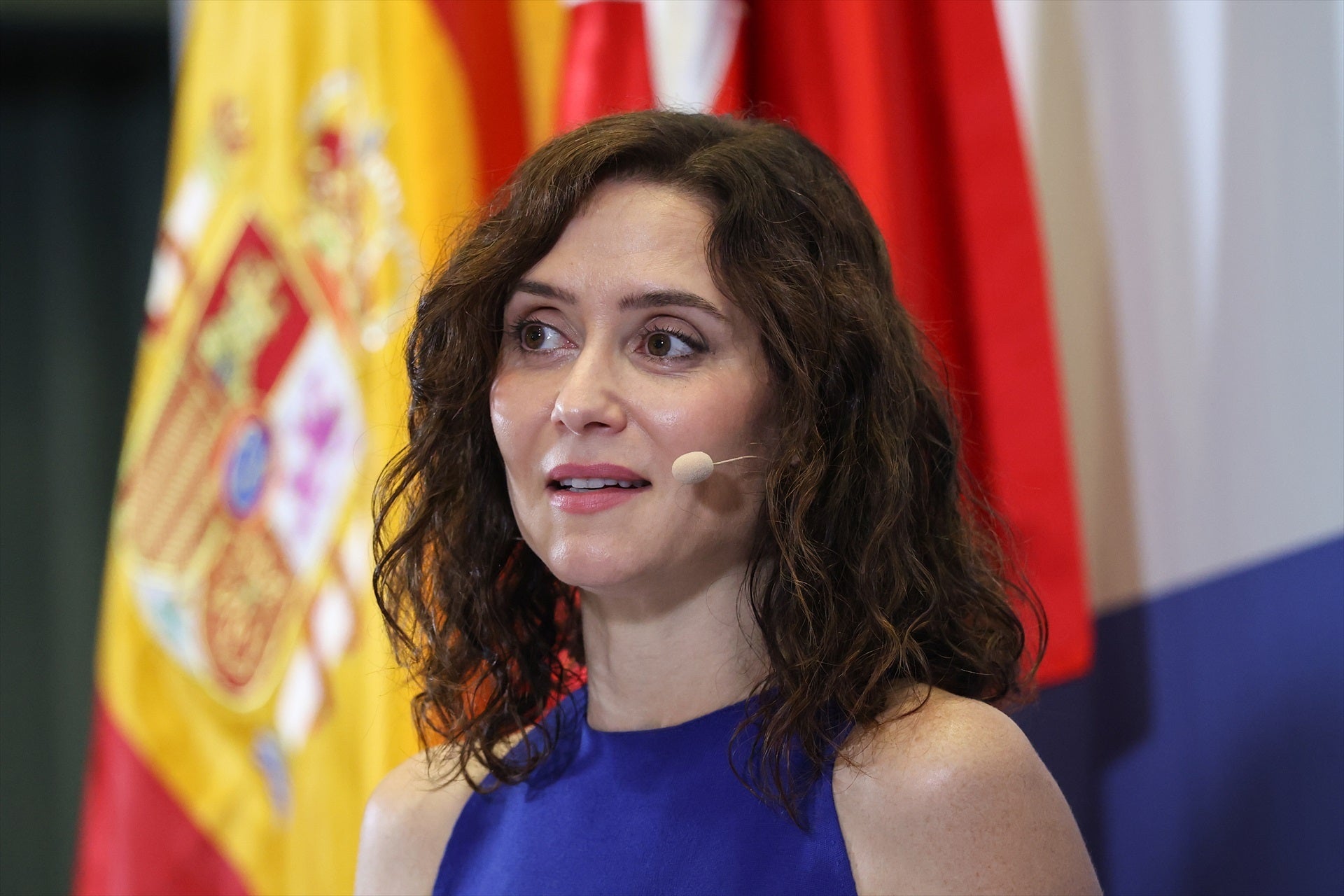 La presidenta de la Comunidad de Madrid, Isabel Díaz Ayuso, participa en una conferencia en Madrid La presidenta de la Comunidad de Madrid, Isabel Díaz Ayuso, participa en una conferencia en Madrid
