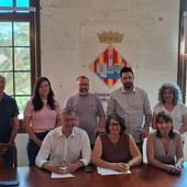 Corporación Local de Ciutadella cuando anunciaron la presentación del recurso Corporación Local de Ciutadella cuando anunciaron la presentación del recurso