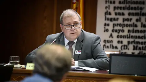 Juanma Serrano, consejero de la SEPI y expresidente de correos y telégrafos, durante su comparecencia en el Senado. Juanma Serrano, consejero de la SEPI y expresidente de correos y telégrafos, durante su comparecencia en el Senado.