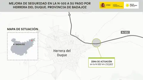 Aprobado el proyecto de mejora de seguridad en la N-502 a su paso por Herrera del Duque por 1,5 millones Aprobado el proyecto de mejora de seguridad en la N-502 a su paso por Herrera del Duque por 1,5 millones