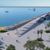 Fotoimagen de la rampa de acceso al Dique de Levante Fotoimagen de la rampa de acceso al Dique de Levante