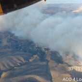 Imágenes aéreas que muestran la devastación del incendio de Los Gallardos (Almería).