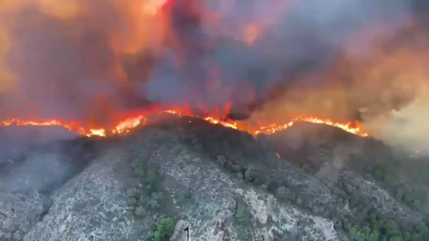 Vista desde un helicóptero del incendio en Los Gallardos Vista desde un helicóptero del incendio en Los Gallardos