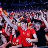 Aficionados de la selección española durante la celebración del partido entre España y Argentina Aficionados de la selección española durante la celebración del partido entre España y Argentina