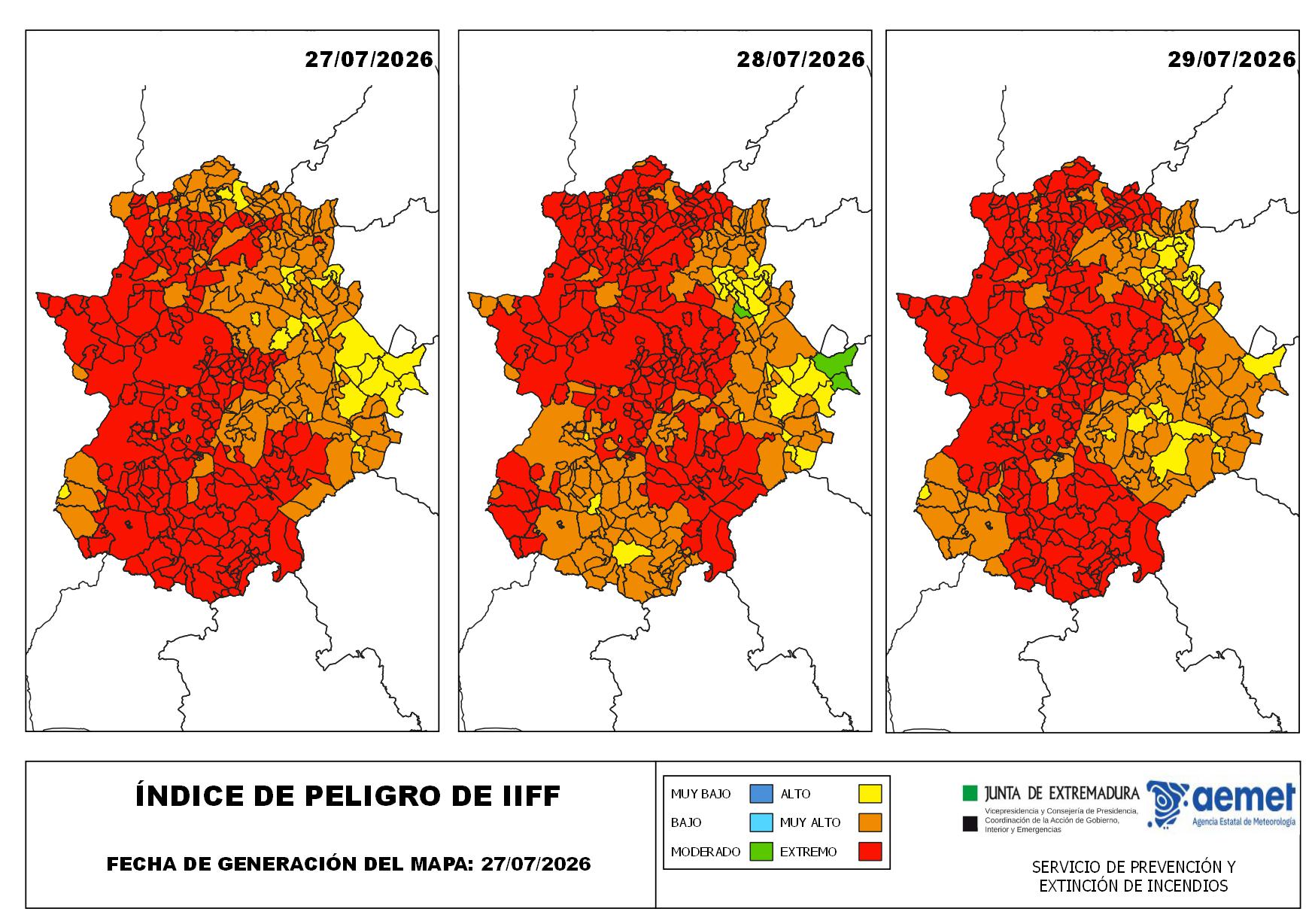 Más de 200 municipios presentarán este lunes riesgo extremo por incendios forestales Más de 200 municipios presentarán este lunes riesgo extremo por incendios forestales