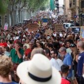Entre 25.000 y 70.000 personas participan en la manifestación contra la masificación turística en Palma.