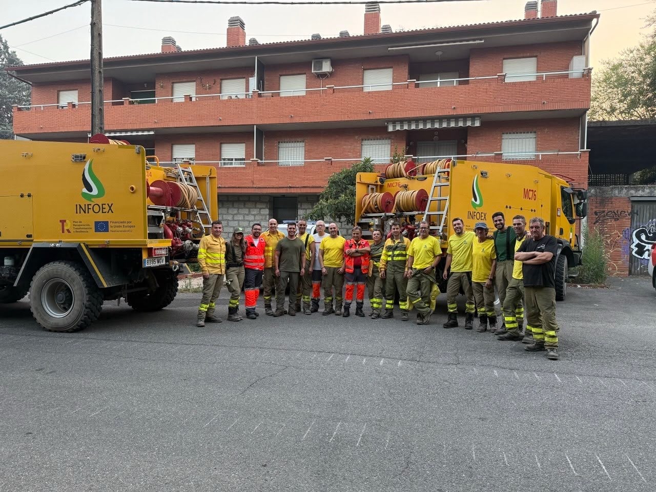 Los medios del Plan Infoex desplegados en Ávila regresan a Extremadura Los medios del Plan Infoex desplegados en Ávila regresan a Extremadura