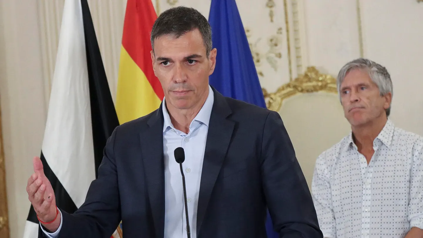 El presidente del Gobierno, Pedro Sánchez, en su comparecencia en Ceuta. El presidente del Gobierno, Pedro Sánchez, en su comparecencia en Ceuta.
