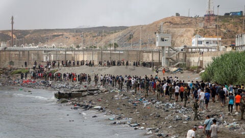 Llegada masiva de migrantes a la costa de Ceuta. Llegada masiva de migrantes a la costa de Ceuta.
