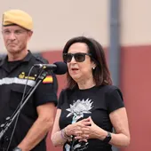 La ministra de Defensa, Margarita Robles, en la Base Aérea de Zaragoza. La ministra de Defensa, Margarita Robles, en la Base Aérea de Zaragoza.