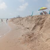 Escalón generado en la playa de El Perelló