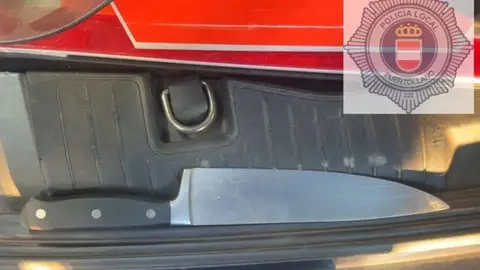 Cuchillo de cocina intervenido por la Policía Local de Puertollano Cuchillo de cocina intervenido por la Policía Local de Puertollano