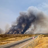 Vista del incendio forestal en Niebla (Huelva) en el que participan veinte medios aéreos, 275 efectivos y 94 vehículos Vista del incendio forestal en Niebla (Huelva) en el que participan veinte medios aéreos, 275 efectivos y 94 vehículos