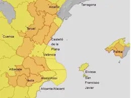 La Comunitat Valenciana está en aviso naranja por tormentas fuertes que pueden ir acompañadas de granizo La Comunitat Valenciana está en aviso naranja por tormentas fuertes que pueden ir acompañadas de granizo