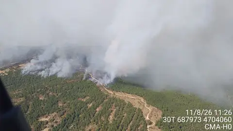 Evolución del incendio en Las Peñas de Riglos Evolución del incendio en Las Peñas de Riglos