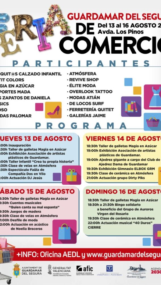 La Feria de Comercio llena Guardamar del Segura de jueves a domingo con una importante oferta de restauración y actividades