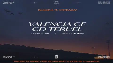 El Valencia CF afronta una semana de doble ensayo: se medira al Teruel y busca segundo rival por confirmar El Valencia CF afronta una semana de doble ensayo: se medira al Teruel y busca segundo rival por confirmar