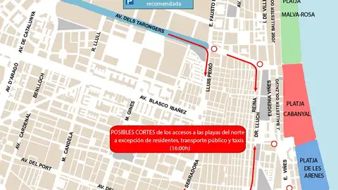 Plano de tráfico del Ayuntamiento de València. Plano de tráfico del Ayuntamiento de València.