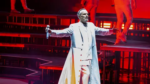 Miguel Bosé performs on stage at Starlite Occident on July 23, 2025 in Marbella, Spain. Miguel Bosé performs on stage at Starlite Occident on July 23, 2025 in Marbella, Spain.