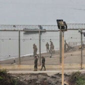 Soldados en la frontera entre Ceuta y Marruecos