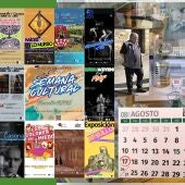 Julio Rozas y el cartel anunciador de la Semana Cultural de Besullo