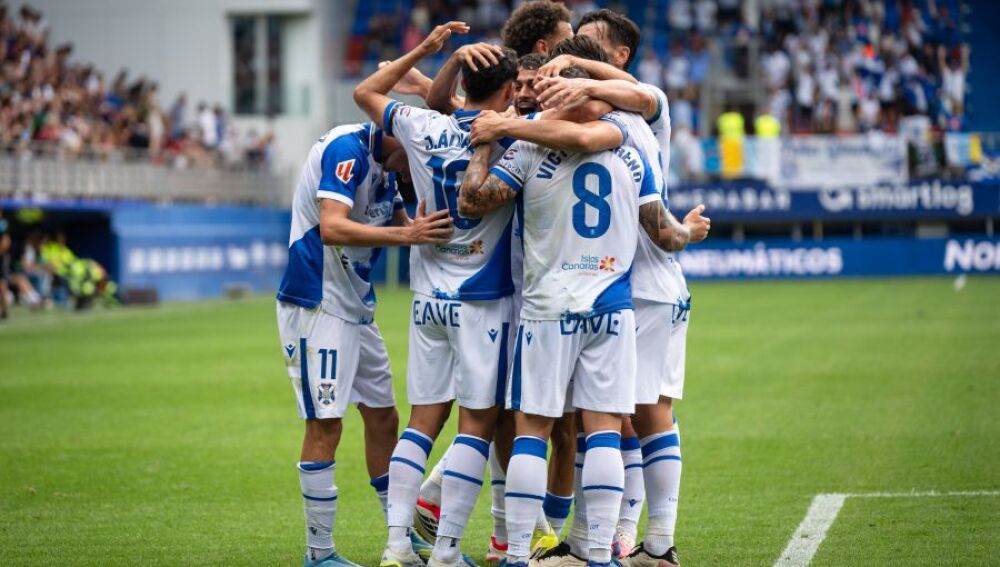 Celebración de un gol del Tenerife