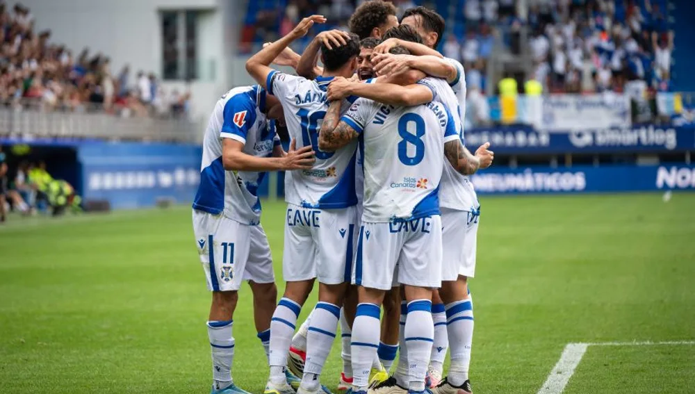 Celebración de un gol del Tenerife Celebración de un gol del Tenerife