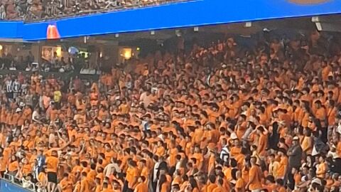 Protesta en Marat&oacute;n Inferior durante el Deportivo-Elche 