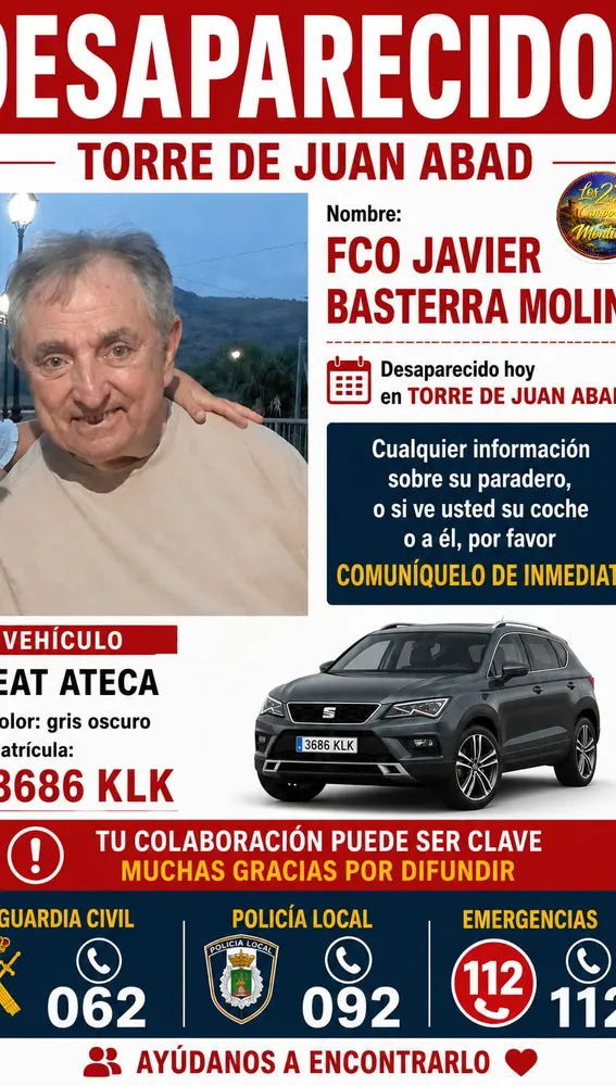Se busca a Javier Basterra, 73 años Se busca a Javier Basterra, 73 años