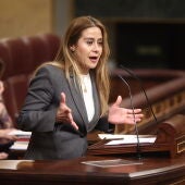 The PP deputy Sofia Acedo speaks during a government control session in the Congress of Deputies, 25 February 202, in Madrid, Spain.