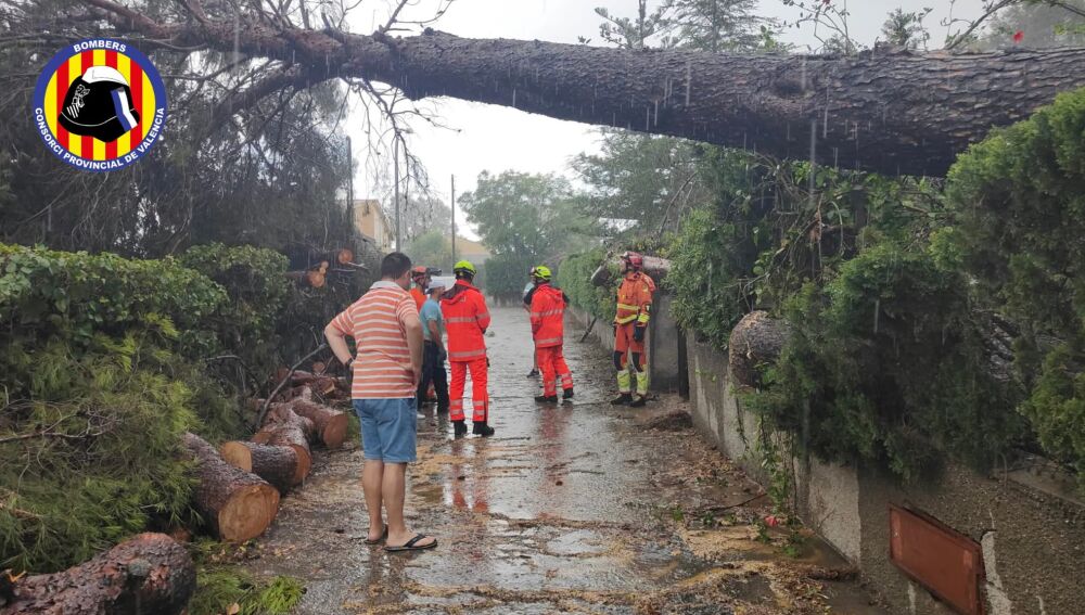 Daños del tren de tormentas en la Ribera