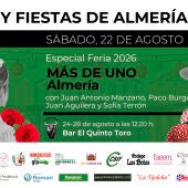 Feria de Almería 2026: los conciertos y actividades que no te puedes perder el sábado 22