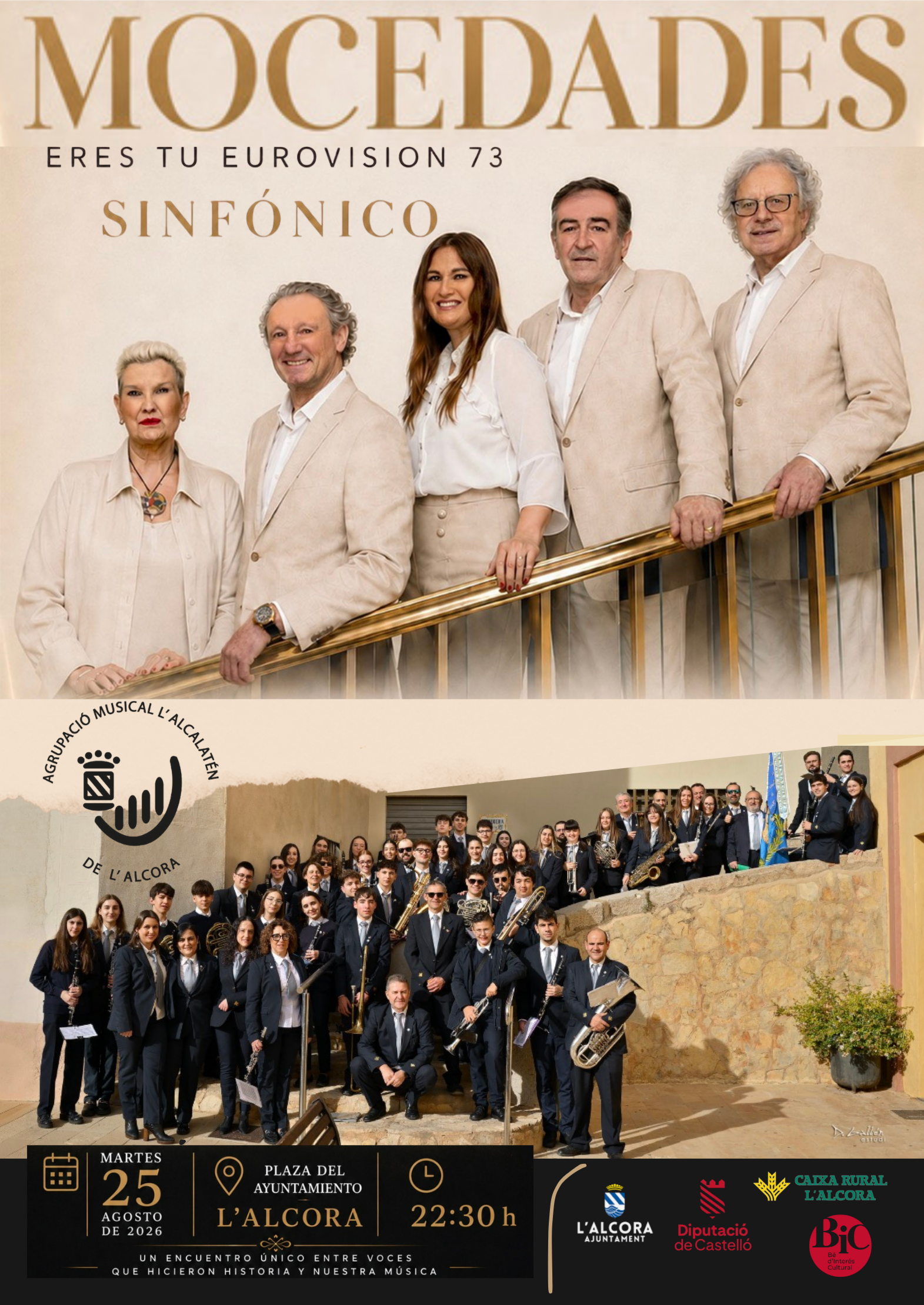 Mocedades y la Agrupació Musical l’Alcalatén llenarán de música las Fiestas del Cristo de l’Alcora Mocedades y la Agrupació Musical l’Alcalatén llenarán de música las Fiestas del Cristo de l’Alcora