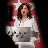 La presidenta de la Comunidad de Madrid, Isabel Díaz Ayuso, durante una reunión extraordinaria del Consejo de Gobierno de la Comunidad de Madrid, en la Real Casa de Correos, a 29 de julio de 2026, en Madrid (España).
