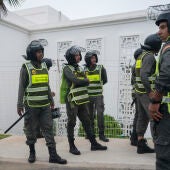 Agentes marroquíes de las Fuerzas Auxiliares el pasado 15 de agosto.
