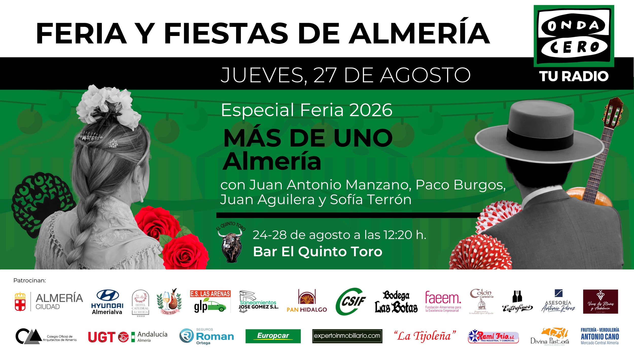 Feria de Almería 2026: toros, música y orgullo se dan cita el jueves 27 Feria de Almería 2026: toros, música y orgullo se dan cita el jueves 27