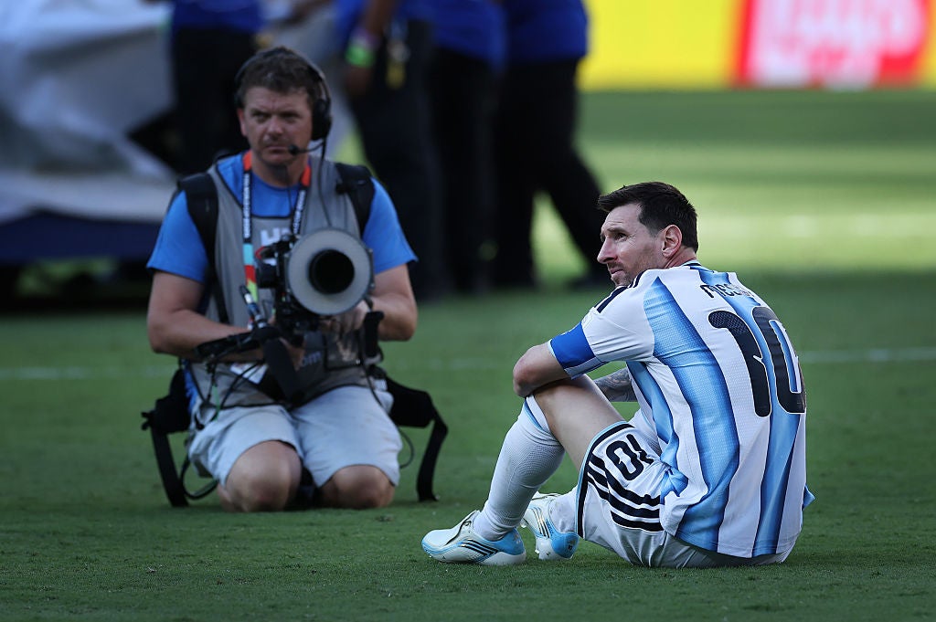 Leo Messi tras la derrota ante España en la final del Mundial 2026 Leo Messi tras la derrota ante España en la final del Mundial 2026