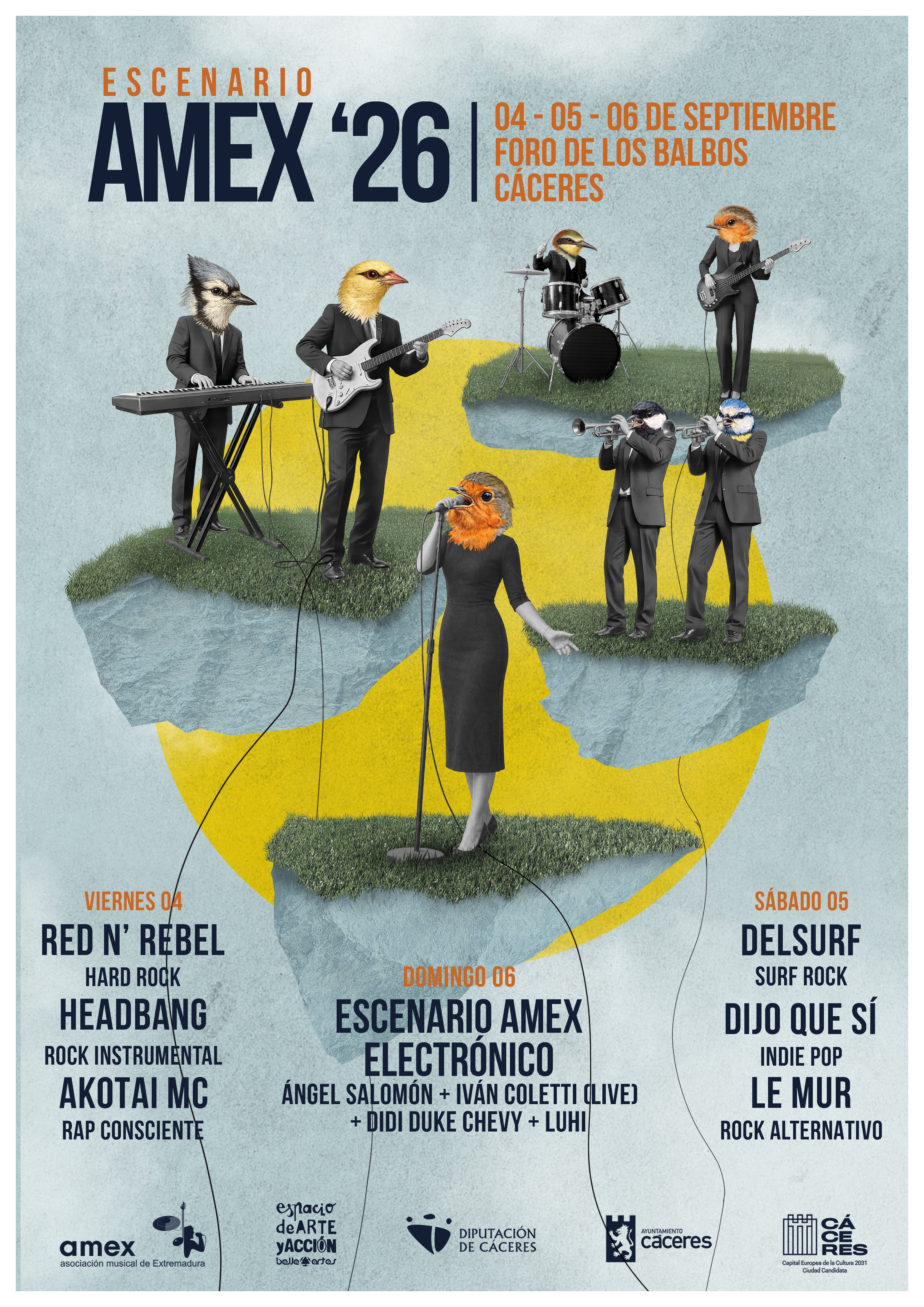Cáceres vuelve a ser escenario del talento musical extremeño con la 18ª edición de Escenario AMEX del 4 al 6 de septiembre Cáceres vuelve a ser escenario del talento musical extremeño con la 18ª edición de Escenario AMEX del 4 al 6 de septiembre