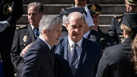 The Minister of the Interior, Fernando Grande-Marlaska (left), and the Director General of the Police, Francisco Pardo (right), during the inauguration of the new Deputy Director of Operations (DAO) of the National Police, at the Canillas Police Complex, on 12 March, 2026 in Madrid, Spain. The Minister of the Interior, Fernando Grande-Marlaska (left), and the Director General of the Police, Francisco Pardo (right), during the inauguration of the new Deputy Director of Operations (DAO) of the National Police, at the Canillas Police Complex, on 12 March, 2026 in Madrid, Spain.