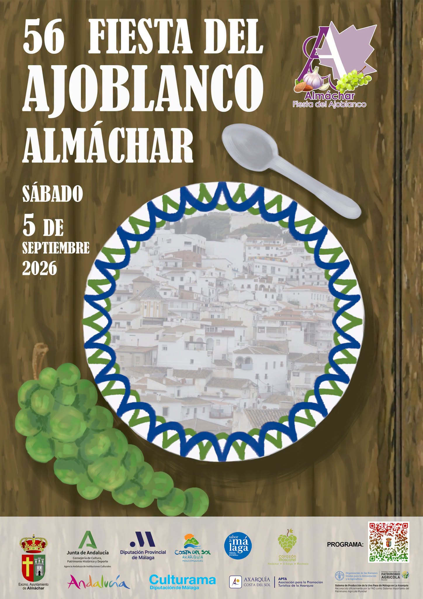 Almáchar celebra este sábado la 56 edición de la Fiesta del Ajoblanco, homenaje a la tradicional sopa fría malagueña enriquecida con uva pasa moscatel Almáchar celebra este sábado la 56 edición de la Fiesta del Ajoblanco, homenaje a la tradicional sopa fría malagueña enriquecida con uva pasa moscatel