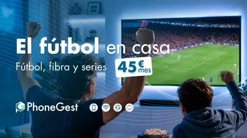 Prepara la temporada. Fútbol, fibra y televisión por 45 € al mes con PhoneGest Prepara la temporada. Fútbol, fibra y televisión por 45 € al mes con PhoneGest