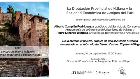 Conferencia en la económica, los arqueólogos que excavaron los vestigios de la Málaga romana del museo Carmen Thyssen Conferencia en la económica, los arqueólogos que excavaron los vestigios de la Málaga romana del museo Carmen Thyssen