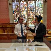 Llorenç Galmés, presidente del Consell de Mallorca (i) durante una entrevista en Onda Viajera