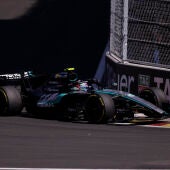 El piloto italiano Kimi Antonelli de Mercedes compite este domingo durante el Gran Premio de España de Fórmula Uno en el nuevo circuito de Madring en Madrid.