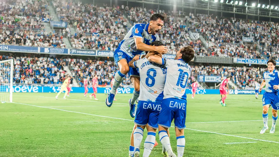 Celebración de uno de los goles del Tenerife al Leganés Celebración de uno de los goles del Tenerife al Leganés