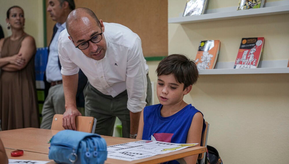 Óscar Portas durante el primer día de curso 2026-2027