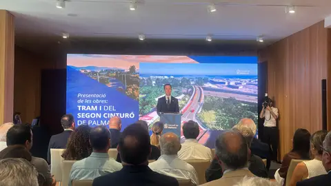 Llorenç Galmés en la presentación del proyecto del segundo cinturón de Palma. Llorenç Galmés en la presentación del proyecto del segundo cinturón de Palma.
