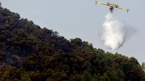 Efectivos trabajan en el incendio de Tuéjar (Valencia). Efectivos trabajan en el incendio de Tuéjar (Valencia).